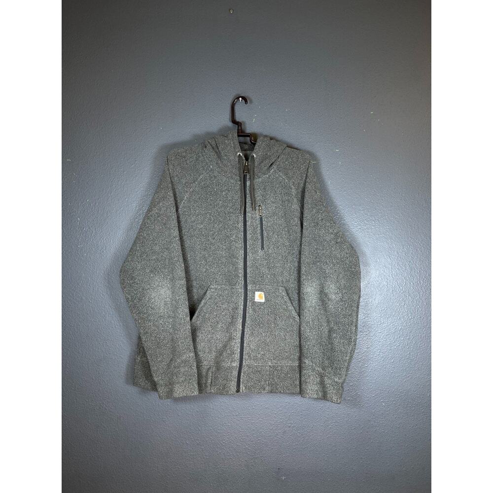 CARHARTT size XL VINTAGE ZIP HOODIE fleece sweatshirt men's grey
